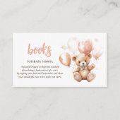 風船付きかわいいクマ |ベビーピンク エンクロージャーカード (正面)