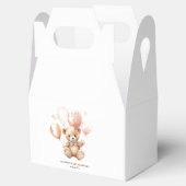 風船付きかわいいクマ |ベビーピンク フェイバーボックス (オープン)