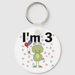 風船付きカエル3歳の誕生日 キーホルダー