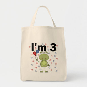 風船付きカエル3歳の誕生日 トートバッグ