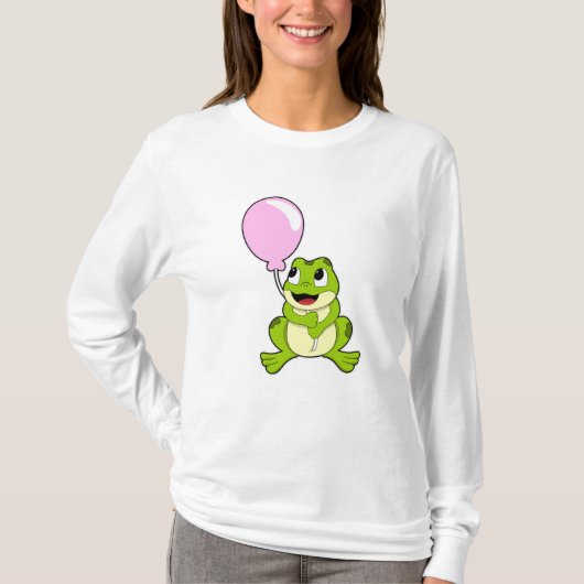 風船付きカエル Tシャツ (正面)