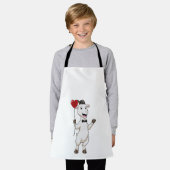 風船付きグルーミングハート エプロン (着用した状態)