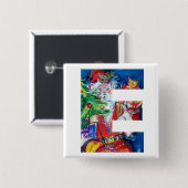 風船付きサンタとクリスマスツリーEモノグラム 缶バッジ (正面&裏面)