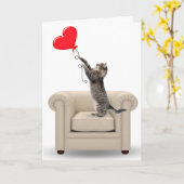 風船付きタビーハート カード (黄色い花)