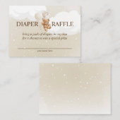 風船付きテディベアおむつラッフルカード エンクロージャーカード (正面/裏面)