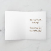 『風船付きテディベアキッズ4誕生日カード』 カード (内部)