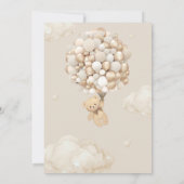 風船付きテディベア中性ベビーシャワー 招待状 (裏面)