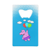 風船付きピンク飛んでいるのヒッポ クレジットカード栓抜き (裏面)