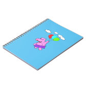 風船付きピンク飛んでいるのヒッポ ノートブック (左側)