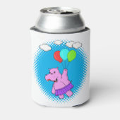 風船付きピンク飛んでいるのヒッポ 缶クーラー (缶裏面)
