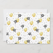 風船付きフォト卒業パーティー帽子 招待状 (裏面)