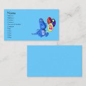 風船付きブルードラゴンかわいい名刺 名刺 (正面/裏面)