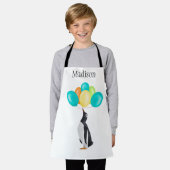 風船付きペカラフルンギン エプロン (着用した状態)