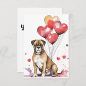 風船付きボクサーハート犬 サンキューカード (正面/裏面)