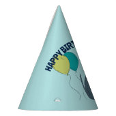 風船付きメガネをかけているピットブル犬 パーティーハット (左)