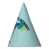 風船付きメガネをかけているピットブル犬 パーティーハット (右)