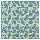 風船付きメガネをかけているピットブル犬 ファブリック (見本)