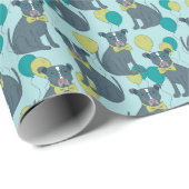 風船付きメガネをかけているピットブル犬 ラッピングペーパー (ロールコーナー)