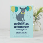 風船付きメガネをかけているピットブル犬 招待状 (スタンド正面)