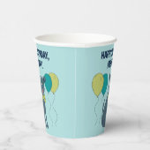 風船付きメガネをかけているピットブル犬 紙コップ (右)