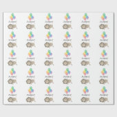 風船付きライオン ラッピングペーパー (フラット)