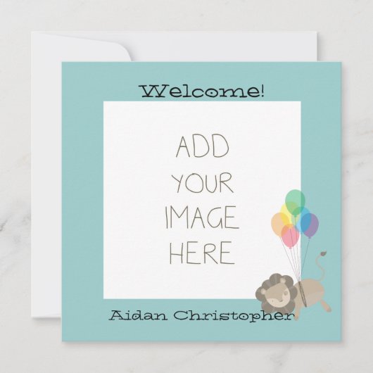 風船付きライオン 案内状 (正面)