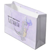 風船付き可愛いティラノサウルスレックス恐竜のおもちゃ ラージペーパーバッグ (正面アングル)