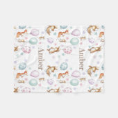 風船付き可愛い森林動物ベビーブランケット フリースブランケット (正面(横))