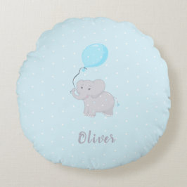 風船付き可愛い象 ラウンドクッション