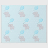 風船付き可愛い象 ラッピングペーパー (フラット)