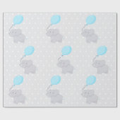 風船付き可愛い象 ラッピングペーパー (フラット)