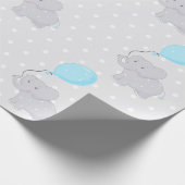 風船付き可愛い象 ラッピングペーパー (角)