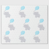 風船付き可愛い象 ラッピングペーパー (フラット)