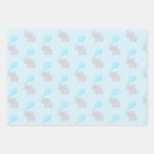 風船付き可愛い象 |男の赤ちゃん ラッピングペーパーシート (正面2)