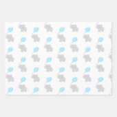 風船付き可愛い象 |男の赤ちゃん ラッピングペーパーシート (正面)