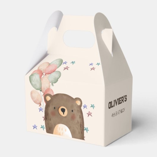 風船付き水彩熊の誕生日パーティーボックス フェイバーボックス (裏面サイド)