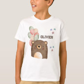 風船付き水彩熊キッドTシャツ Tシャツ (正面)