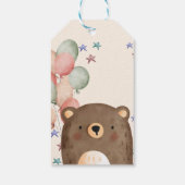風船付き水色クマ誕生日プレゼントラベル ギフトタグ (裏面)
