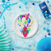 風船付き素晴らしいピンクの魚紙プレート ペーパープレート (パーティー)