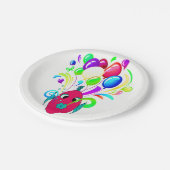 風船付き素晴らしいピンクの魚紙プレート ペーパープレート (アングル)