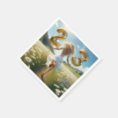 風船付き若い女性23誕生日 スタンダードカクテルナプキン (角)