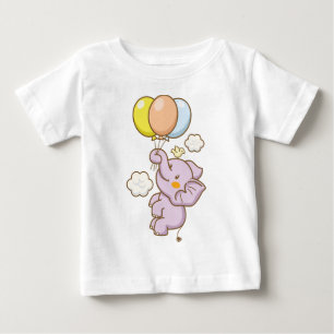 風船付き象ベビー ベビーTシャツ