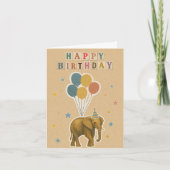 風船付き象誕生日カード カード (正面)