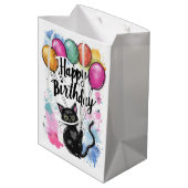 風船付き黒猫 ミディアムペーパーバッグ (裏面アングル)