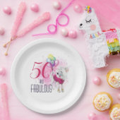 風船付き50匹と素晴らしい水彩犬 ペーパープレート (パーティー)