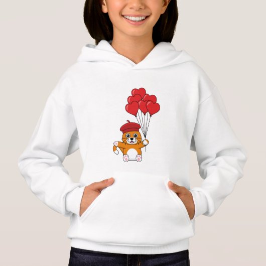 風船入りのかわいい赤いハート (正面)