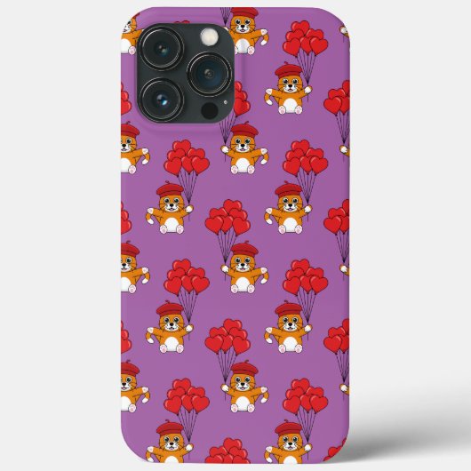 風船入りのかわいい赤いハート Case-Mate iPhoneケース (裏面)