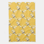 風船入りの可愛飛んでいるらしいカバ キッチンタオル (縦)