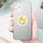 風船入りの可愛飛んでいるらしいカバ シール (スマートフォン)