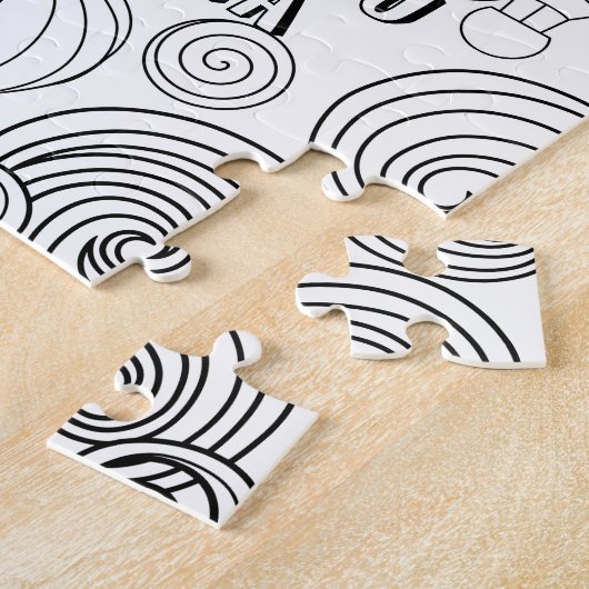 風船大人の色を渦巻く禅のドール美術 ジグソーパズル (側面)